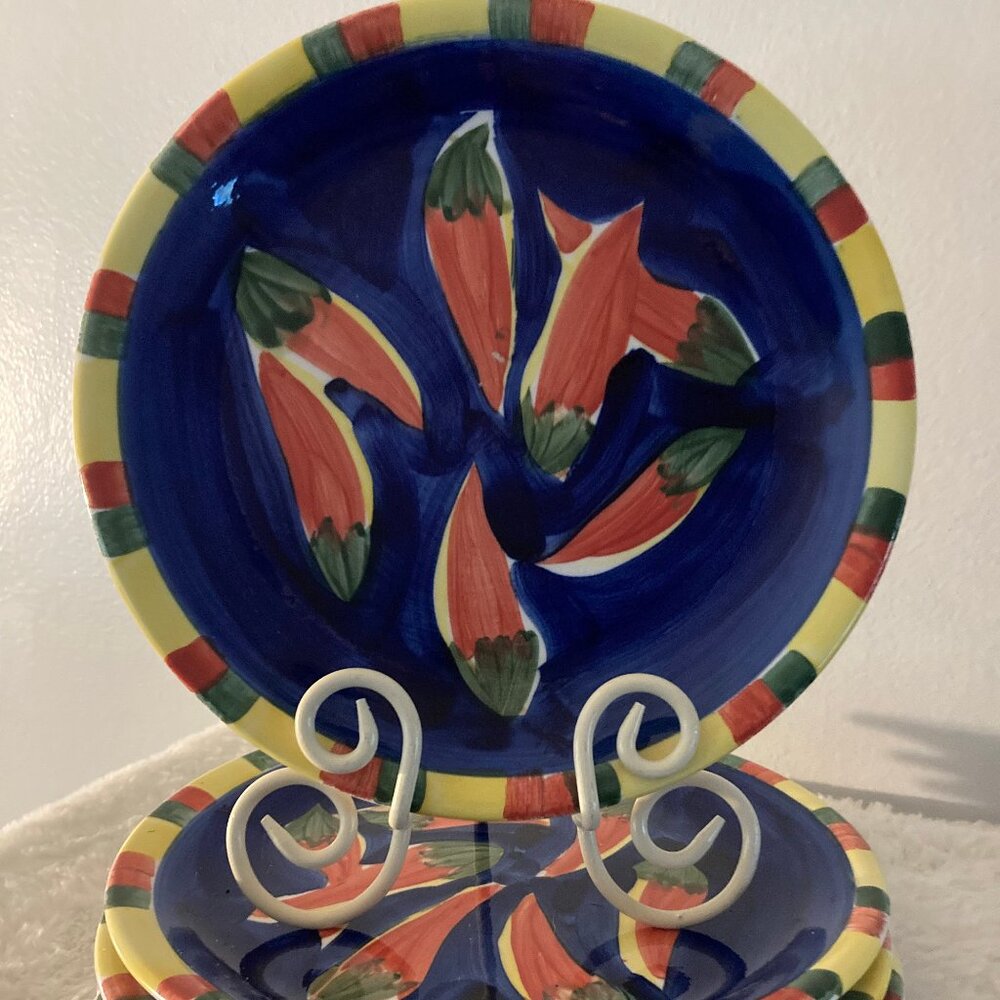 Emerald Collection Pattern E3C1 Hand Painted 10-1/4" Dinner Plates Set of (4)